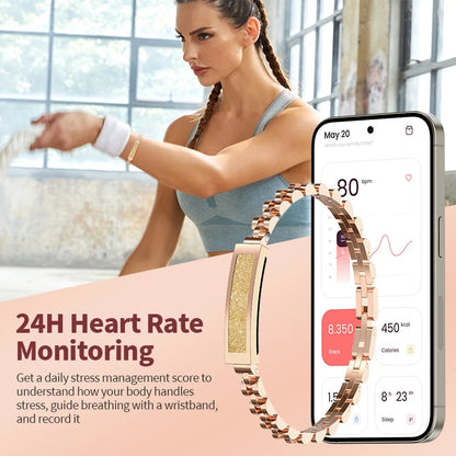 LIGE BWS2 Damen Fitness Tracker 2025 – Ohne Bildschirm, Herzfrequenz, SpO₂ & Schlaftracking | Taggytech