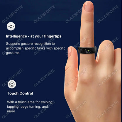 XMSJ NFC Smart Ring 2025 – Keramik, LED, 5ATM Wasserdicht, Gesundheits- & Fitness-Tracking, Gestensteuerung, Multisport