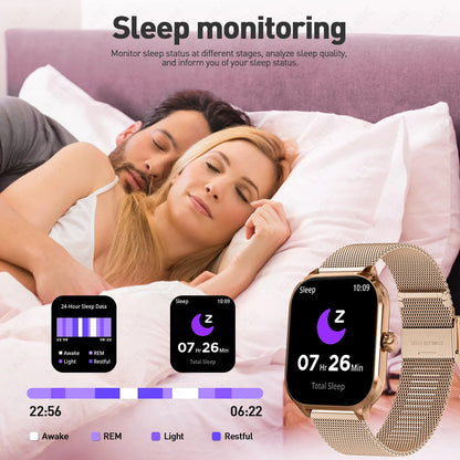 LIGE 2025 Luxus-Smartwatch für Damen – Bluetooth-Anruf, Fitness & Herzfrequenzmesser, 2,01" Ultra-HD Display, 20 Sportmodi | Taggytech