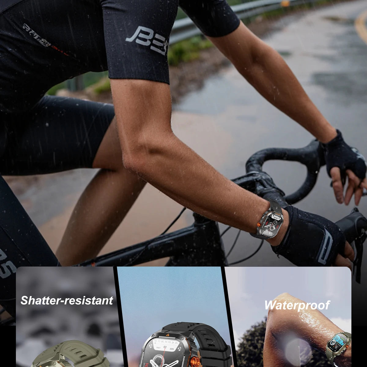 LIGE 2025 Professionelle Sport Smartwatch Herren – Outdoor Wasserdicht, LED-Taschenlampe, Bluetooth Anruf, 2,01" HD Display | Taggytech