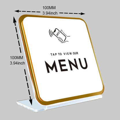 NFC Menu Plate – Acrylic Plate, Ntag213 Chip, Waterproof, 100 mm