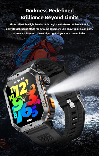 LIGE 2025 Outdoor Smartwatch Herren – 2,01" HD Display, 1000mAh Akku, 3ATM Wasserdicht, Sport & Fitness | Taggytech
