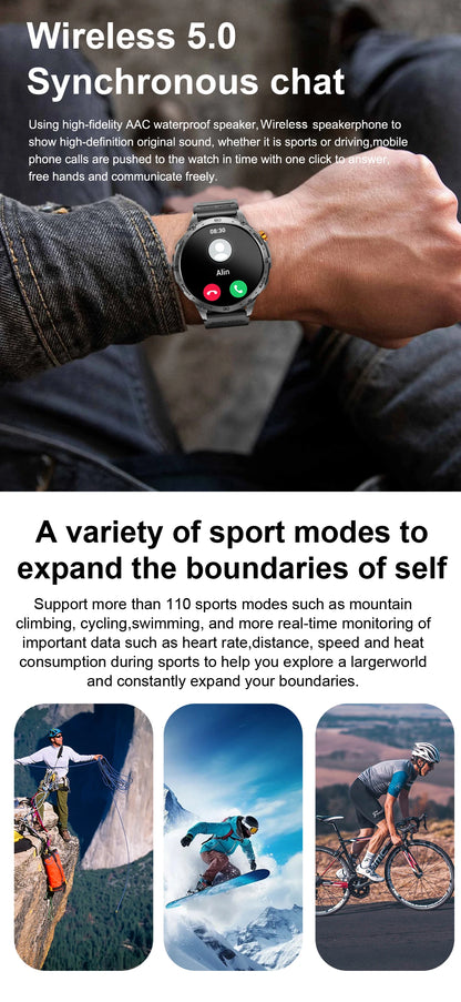 LIGE 2025 Militär Outdoor Smartwatch Herren – 1,75" AMOLED HD, 730 mAh Akku, Taschenlampe, 3ATM Wasserdicht | Taggytech