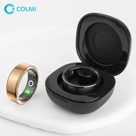 خاتم COLMI R02 الذكي - تتبع الصحة واللياقة البدنية، مقاوم للماء حتى عمق 5 أمتار، مع علبة شحن