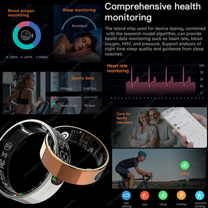 Smart Ring 2025 – LED display, heart rate &amp; fitness tracking, IP68 waterproof