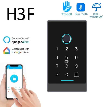 TTLock H3/H3F Fingerprint Door Access Control System – Bluetooth, NFC, RFID, Password & App Control | IP66 Waterproof