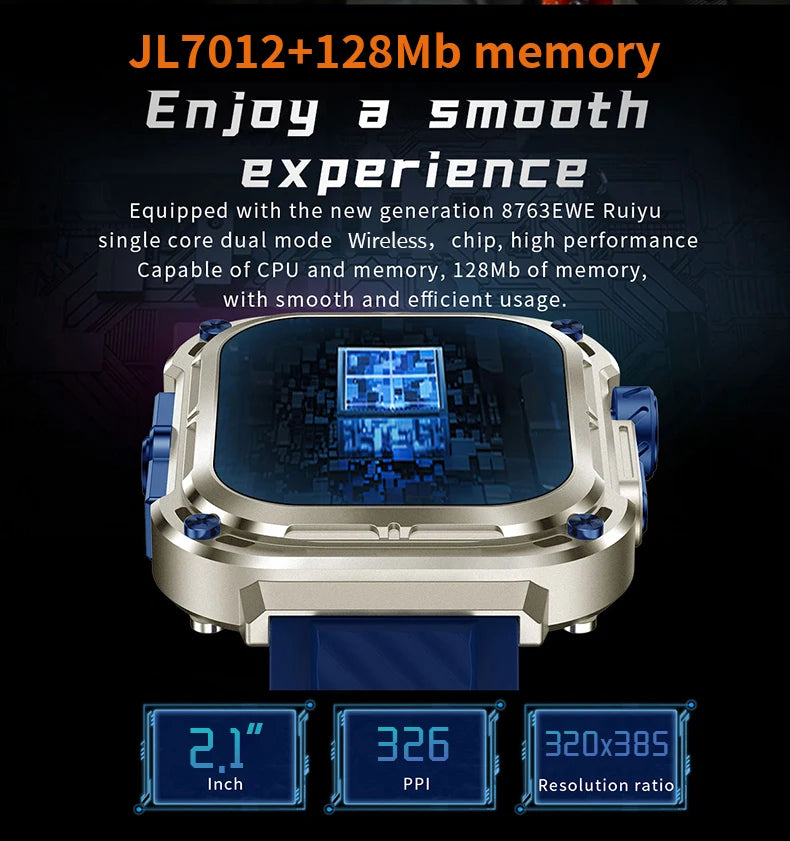 LIGE Outdoor Smartwatch for Men – GPS, Compass, NFC, 2.1" AMOLED, 460 mAh Battery