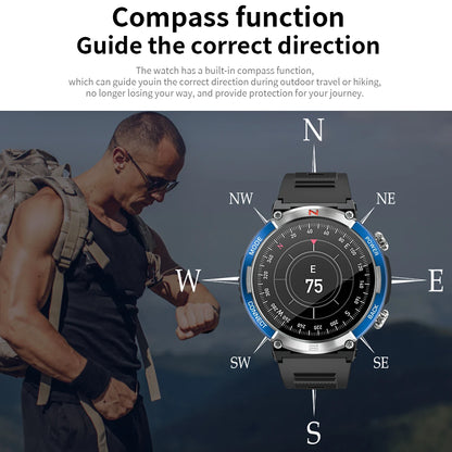 LIGE 2024 Outdoor Smartwatch for Men – Bluetooth Call, Compass, Fitness & Health Monitor, IP68 Waterproof, 1.52" IPS Display