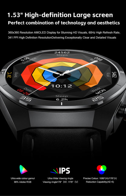 2025 LIGE 2-in-1 Smartwatch Men – NFC, Built-in TWS Earphones, 1.53-inch HD AMOLED, Bluetooth Call, Fitness &amp; Sports Smartwatch