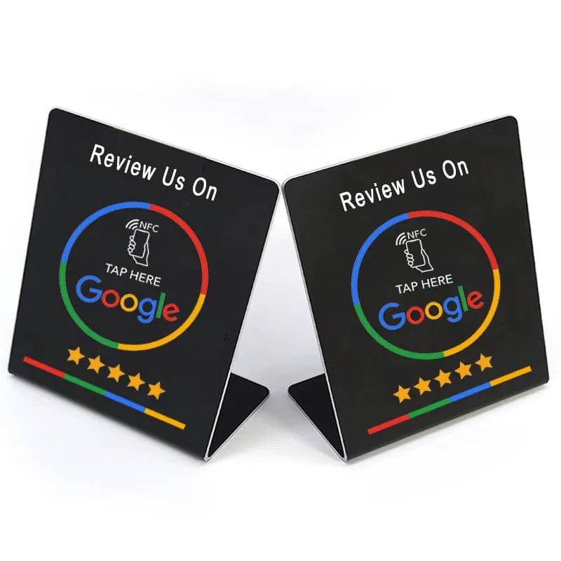 NFC-Google-Bewertungs-Displayständer zur Anzeige von Kundenfeedback

