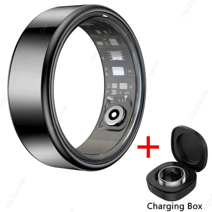 Smart Ring 2024 – Heart Rate &amp; Sleep Monitor, IP68 Waterproof, Stainless Steel