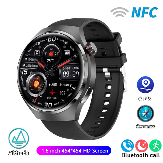 ChiBear Watch Pro 2024 - ساعة ذكية مزودة بنظام تحديد المواقع العالمي (GPS) وتقنية NFC مع شاشة AMOLED، ومكالمات بلوتوث، ومعدل ضربات القلب، وتصنيف IP68 | للاندرويد و iOS