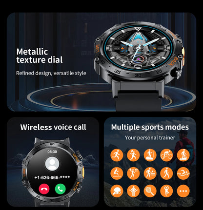 LIGE Militär Outdoor Smartwatch Herren 2024 – AMOLED HD, Bluetooth-Anrufe, Fitness & Sport, IP68 Wasserdicht | Taggytech