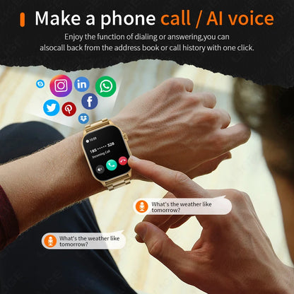 LIGE 2025 Smartwatch Men &amp; Women – 2.01" HD TFT, Fitness &amp; Health Monitor, LED Flashlight, Bluetooth Call, Sports Smartwatch