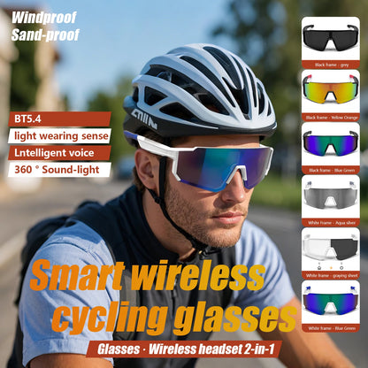 LIGE Smart Cycling Glasses 2025 – Bluetooth Calls, Music &amp; AI Voice Assistant, Outdoor Sports Sunglasses