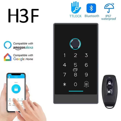 TTLock H3/H3F Fingerprint Door Access Control System – Bluetooth, NFC, RFID, Password & App Control | IP66 Waterproof