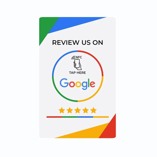 NFC Karte für Google Bewertung auf einem Tresen platziert