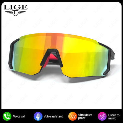 LIGE Smart Cycling Glasses 2025 – Bluetooth Calls, Music &amp; AI Voice Assistant, Outdoor Sports Sunglasses