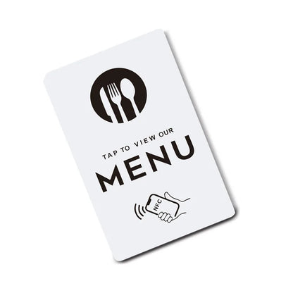 NFC PVC Card – Ntag215, 504 Bytes, Waterproof, for Online Menus | Taggytech