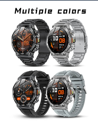 LIGE Smartwatch Herren 2025 – Militär Outdoor, 1,8" HD AMOLED, 800 mAh Batterie, Herzfrequenz & Bluetooth-Anruf, Sport-Smartwatch für Android & iOS
