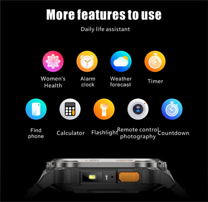 LIGE 2025 Smartwatch Men – 2.01" HD AMOLED, GPS, IP68 Waterproof, Outdoor Sports, LED Flashlight, Bluetooth Calls