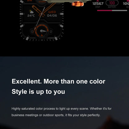 LIGE 2025 Professionelle Sport Smartwatch Herren – Outdoor Wasserdicht, LED-Taschenlampe, Bluetooth Anruf, 2,01" HD Display | Taggytech