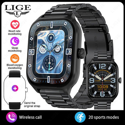 LIGE 2025 Luxus-Smartwatch für Damen – Bluetooth-Anruf, Fitness & Herzfrequenzmesser, 2,01" Ultra-HD Display, 20 Sportmodi | Taggytech