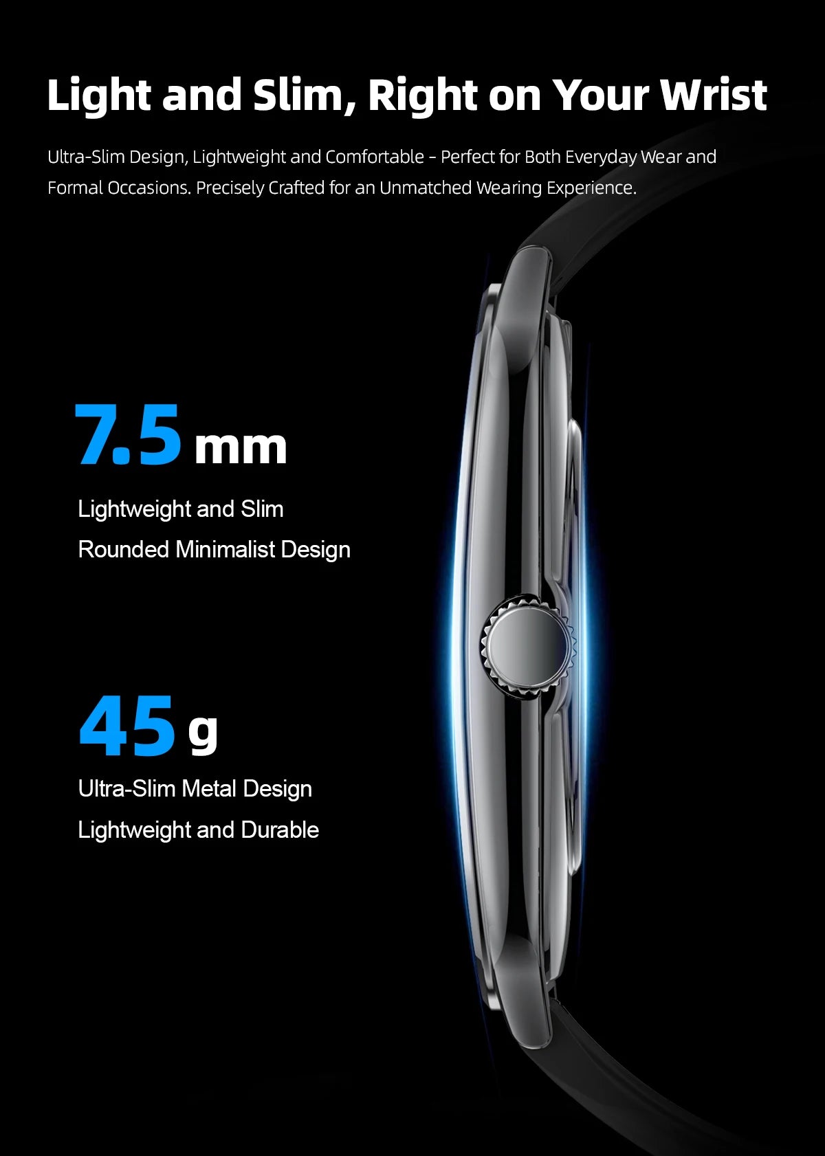 LIGE Smartwatch 2025 – 1,96" AMOLED HD, Bluetooth-Anruf, Fitness & Gesundheit für Herren & Damen | Taggytech