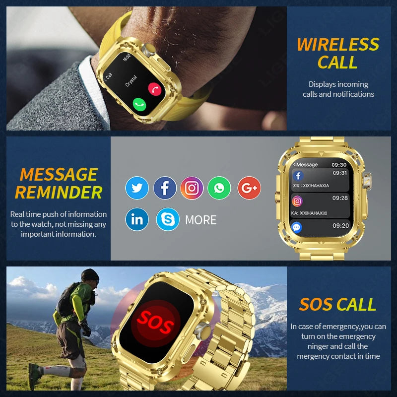 LIGE Outdoor Smartwatch for Men – GPS, Compass, NFC, 2.1" AMOLED, 460 mAh Battery