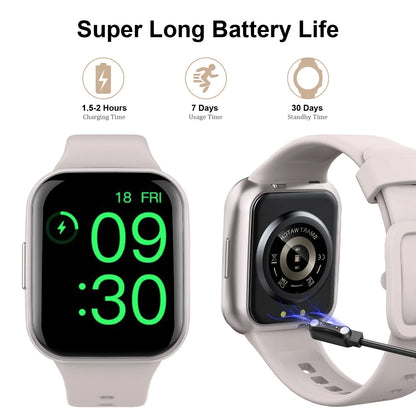 Nerunsa 1,69" Smartwatch – Fitness Tracker für Damen & Herren | Herzfrequenz, Schlafmonitor & Schrittzähler | Taggytech