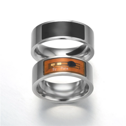 NFC Smart Ring B – Black stainless steel ring with integrated NFC chip