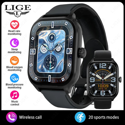 LIGE 2025 Luxus-Smartwatch für Damen – Bluetooth-Anruf, Fitness & Herzfrequenzmesser, 2,01" Ultra-HD Display, 20 Sportmodi | Taggytech