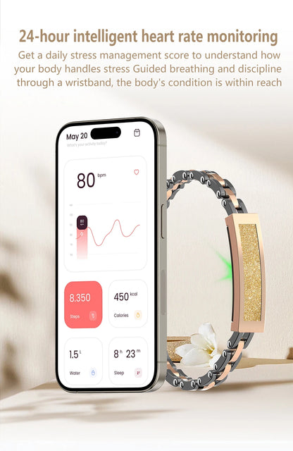 LIGE BWS2 Damen Fitness Tracker 2025 – Ohne Bildschirm, Herzfrequenz, SpO₂ & Schlaftracking | Taggytech