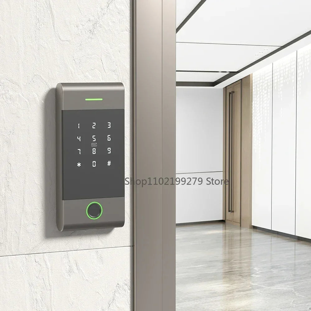 TTLock Fingerprint Access Control – Metal Housing, Rainproof, App & PIN, 13.56 MHz IC Card Reader