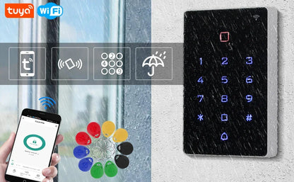 Tuya WiFi Access Control – IP68 Waterproof RFID Keypad, 2000 Users, Touch Panel, App Control | Taggytech