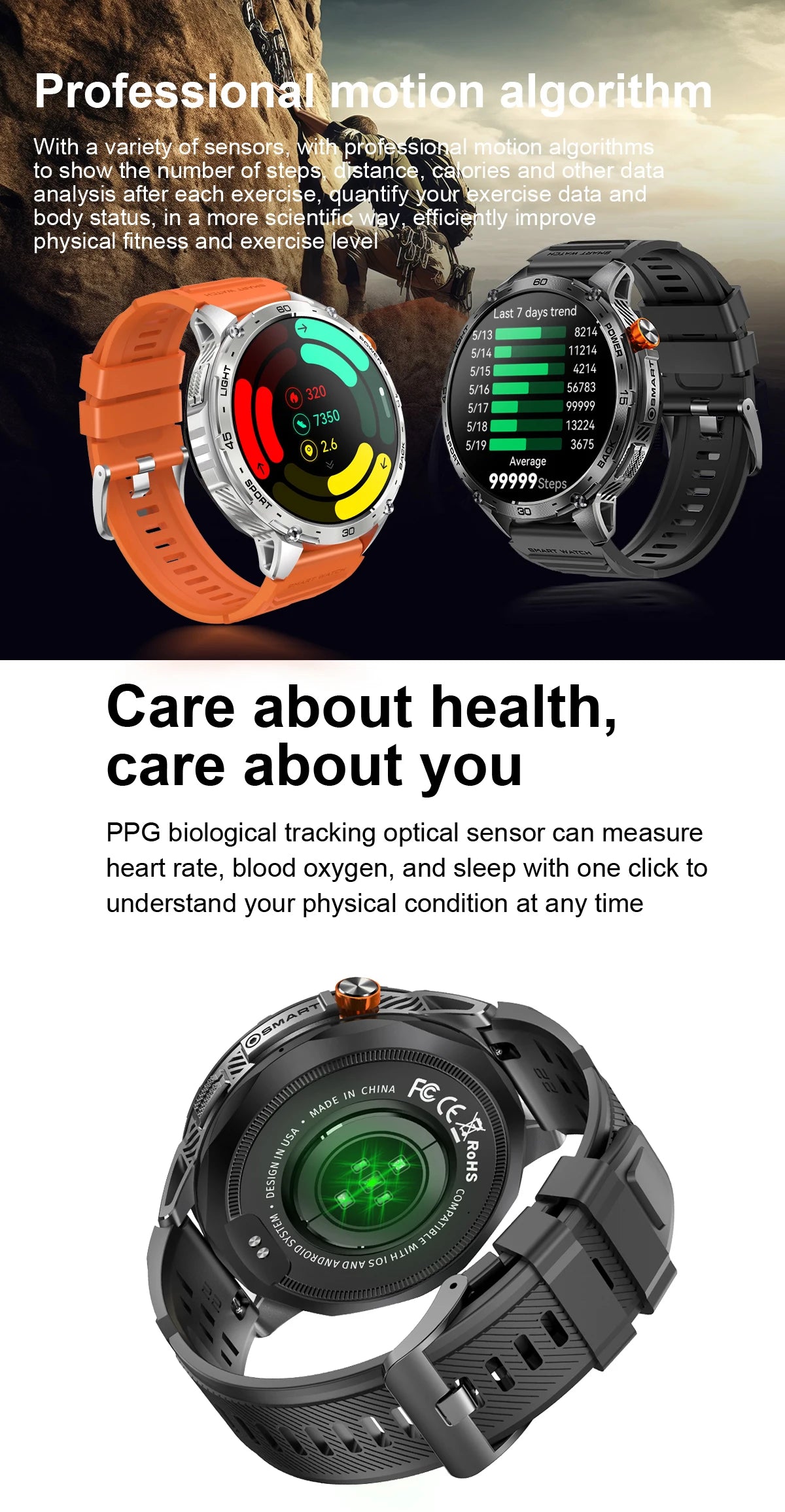 LIGE 2025 Militär Outdoor Smartwatch Herren – 1,75" AMOLED HD, 730 mAh Akku, Taschenlampe, 3ATM Wasserdicht | Taggytech