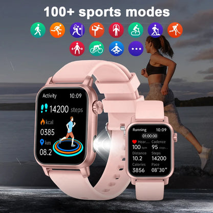 LIGE LED Smartwatch Women – 1.85″ HD Screen, Health Monitor, Fitness Tracker, AI Voice Assistant, Bluetooth Call