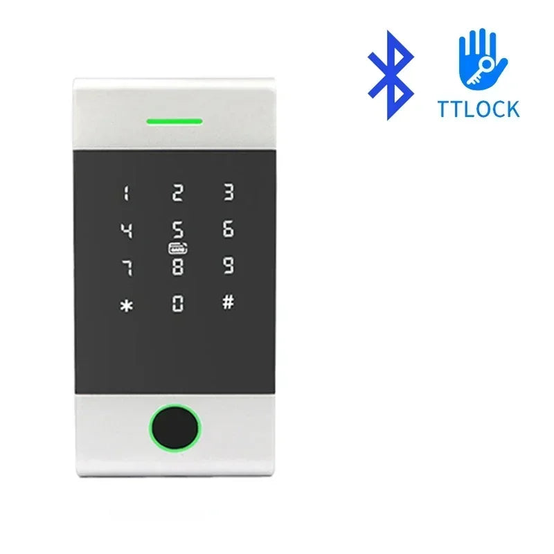 TTLock Fingerprint Access Control – Metal Housing, Rainproof, App & PIN, 13.56 MHz IC Card Reader