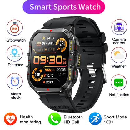 LIGE 2024 Outdoor Smartwatch for Men – Bluetooth Call, Compass, Fitness & Health Monitor, IP68 Waterproof, 1.52" IPS Display