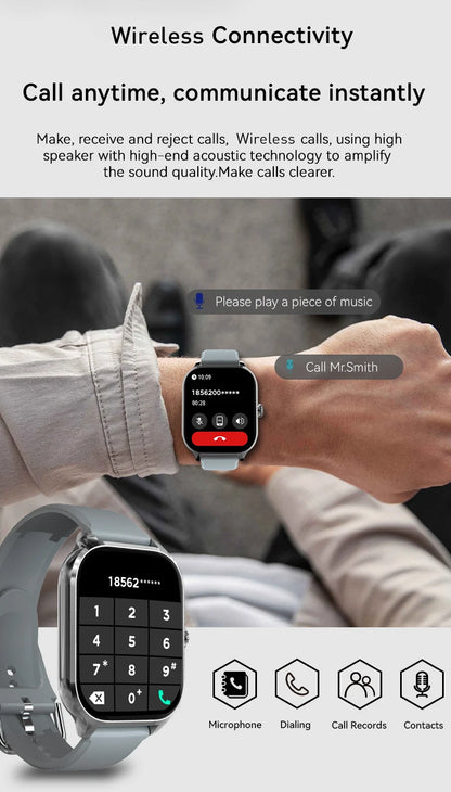 LIGE 2025 Luxus-Smartwatch für Damen – Bluetooth-Anruf, Fitness & Herzfrequenzmesser, 2,01" Ultra-HD Display, 20 Sportmodi | Taggytech