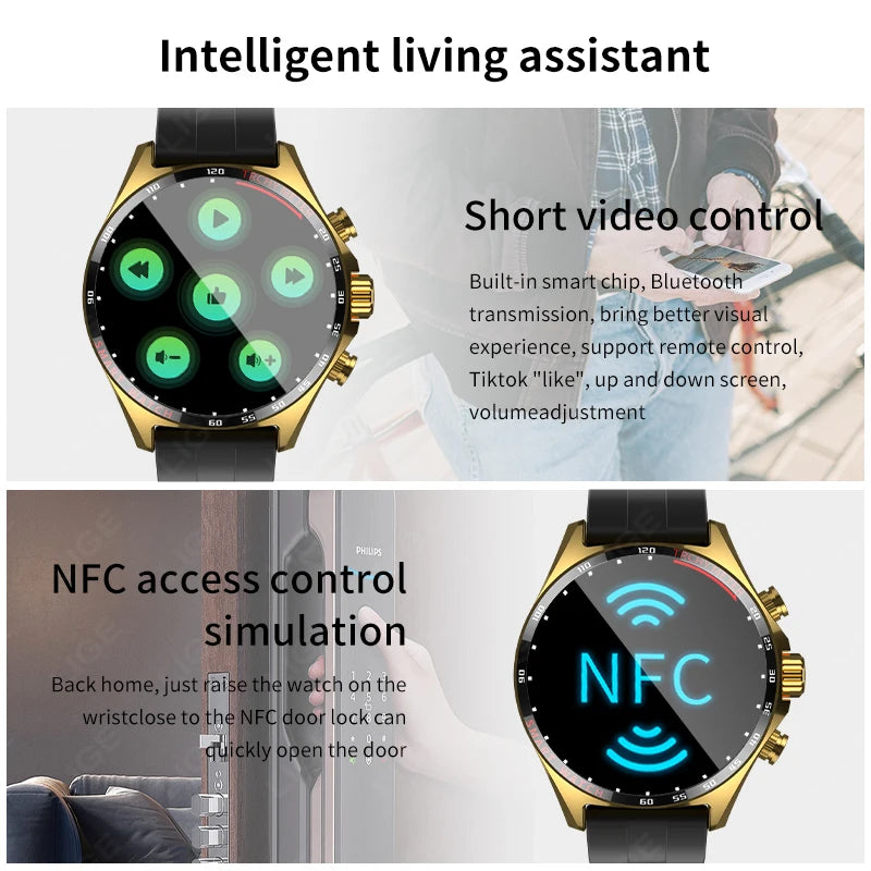 LIGE Outdoor Smartwatch 2025 – Wasserdicht, GPS, Höhenmesser, Kompass, NFC & 410 mAh Akku für Männer
