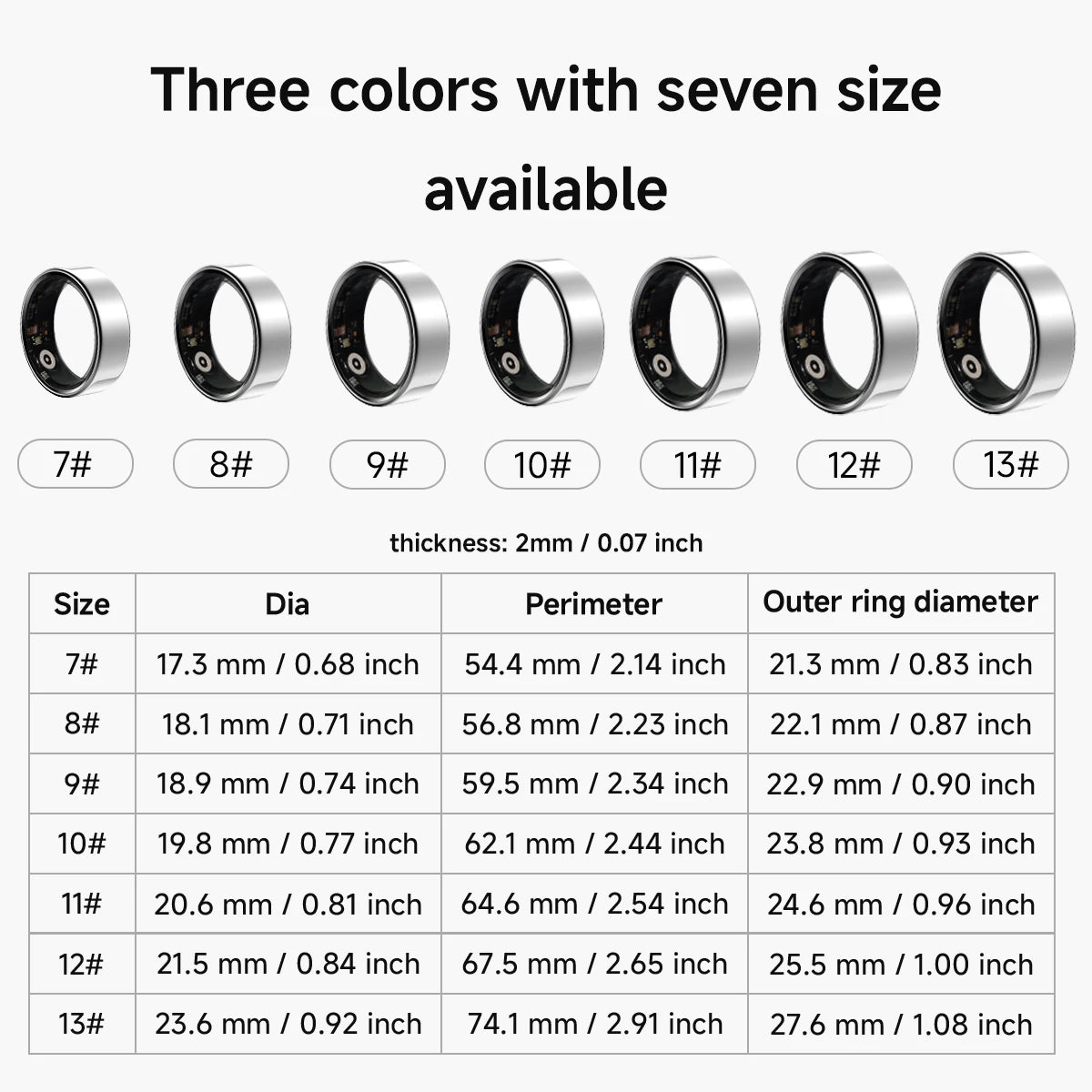 Smart Ring 2025 – Fitness and health tracker, IP68 waterproof