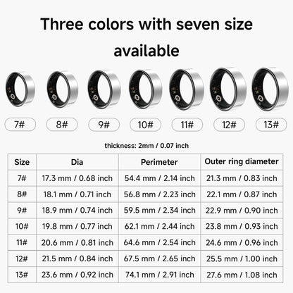Smart Ring 2025 – Fitness and health tracker, IP68 waterproof