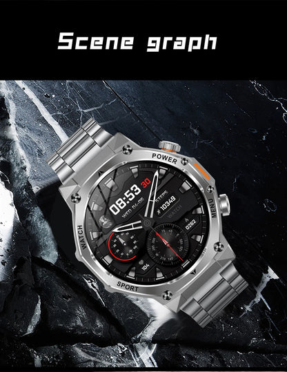LIGE Smartwatch Herren 2025 – Militär Outdoor, 1,8" HD AMOLED, 800 mAh Batterie, Herzfrequenz & Bluetooth-Anruf, Sport-Smartwatch für Android & iOS