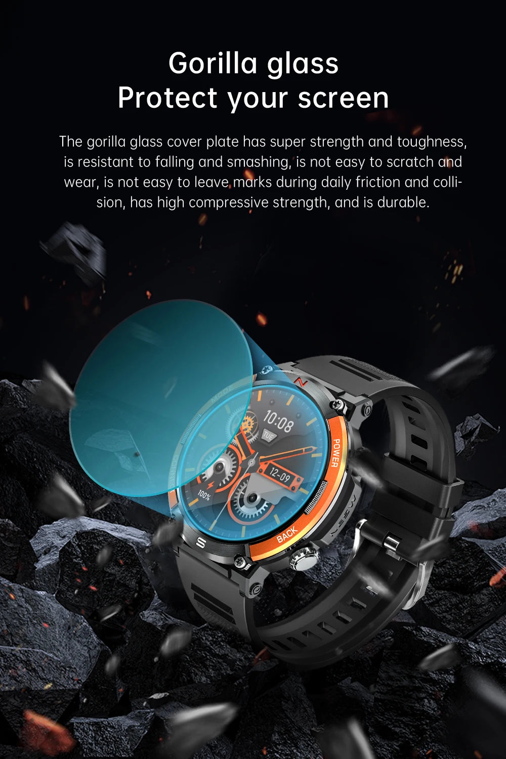 LIGE 2024 Outdoor Smartwatch for Men – Bluetooth Call, Compass, Fitness & Health Monitor, IP68 Waterproof, 1.52" IPS Display