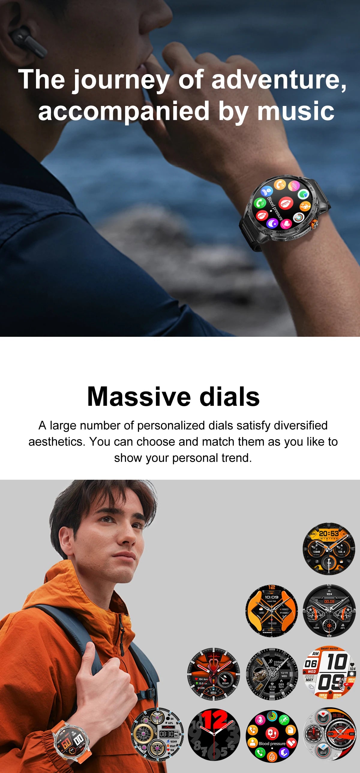 LIGE 2025 Militär Outdoor Smartwatch Herren – 1,75" AMOLED HD, 730 mAh Akku, Taschenlampe, 3ATM Wasserdicht | Taggytech