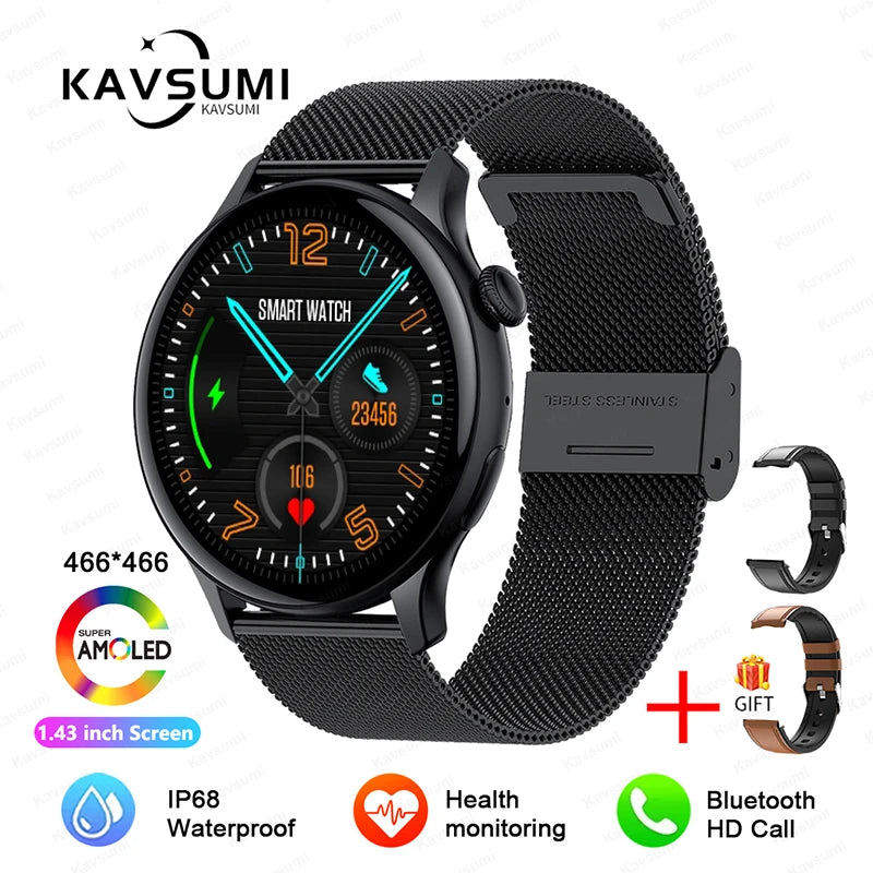 NFC Women's Smartwatch 2024 – 1.43" AMOLED, Bluetooth Call &amp; Fitness Tracking