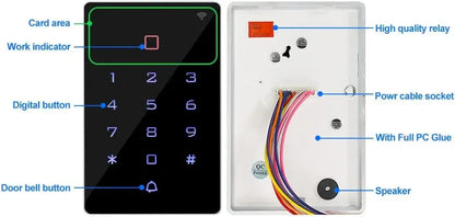Tuya WiFi Access Control – IP68 Waterproof RFID Keypad, 2000 Users, Touch Panel, App Control | Taggytech