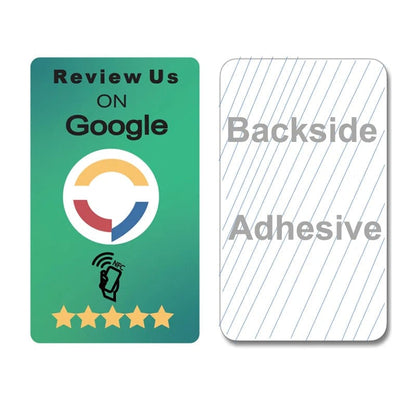 Social Media, Google Review und Tripadvisor NFC Tap Cards für schnelles Kundenfeedback.