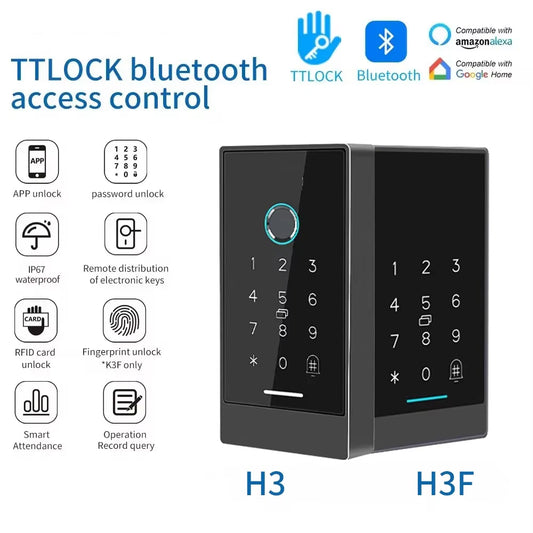 TTLock H3/H3F Fingerprint Door Access Control System – Bluetooth, NFC, RFID, Password & App Control | IP66 Waterproof